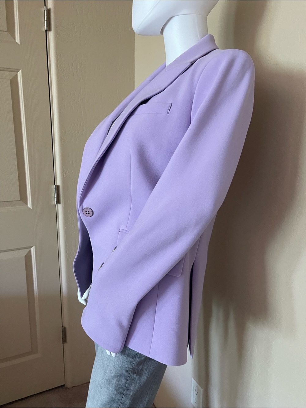 Veronica Beard Lavender Tailored Blazer Size 6 Lilac Single Button Jacket - Picture 5 of 11